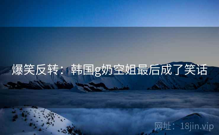 爆笑反转：韩国g奶空姐最后成了笑话